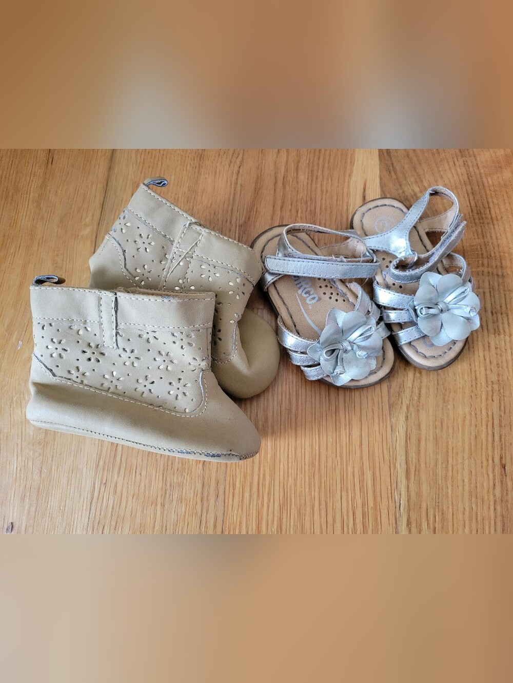 Baby girls size 3 dress sandals and booties - see pictures and description